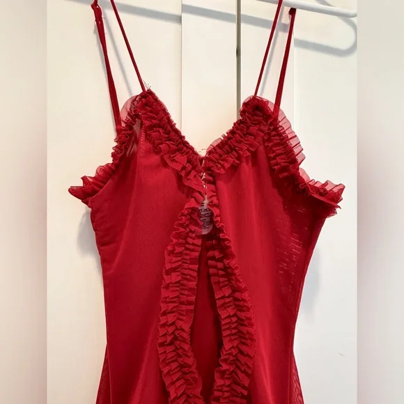 Jaded London Short Red Ruched Dress, size 4 - Picture 4 of 8